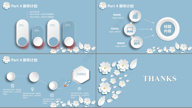 清新创意工作汇报通用PPT模板