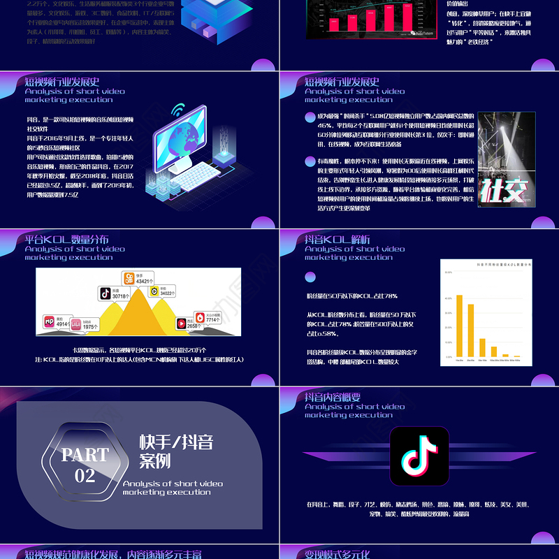毛玻璃效果短视频营销执行解析PPT