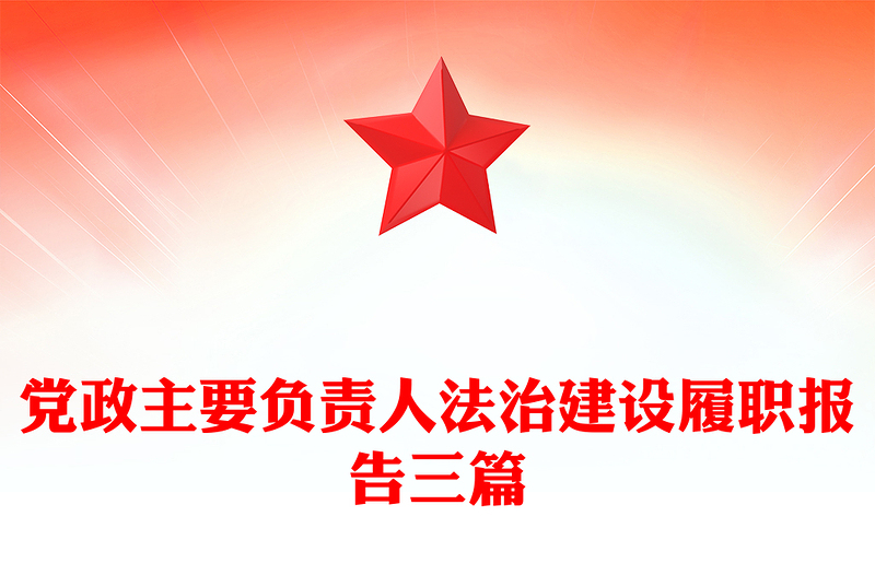 党政主要负责人法治建设履职报告三篇