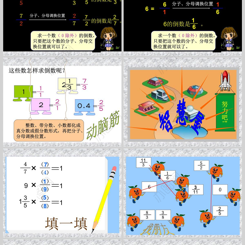  倒数的认识课堂演示课件（小学数学六年级）PPT