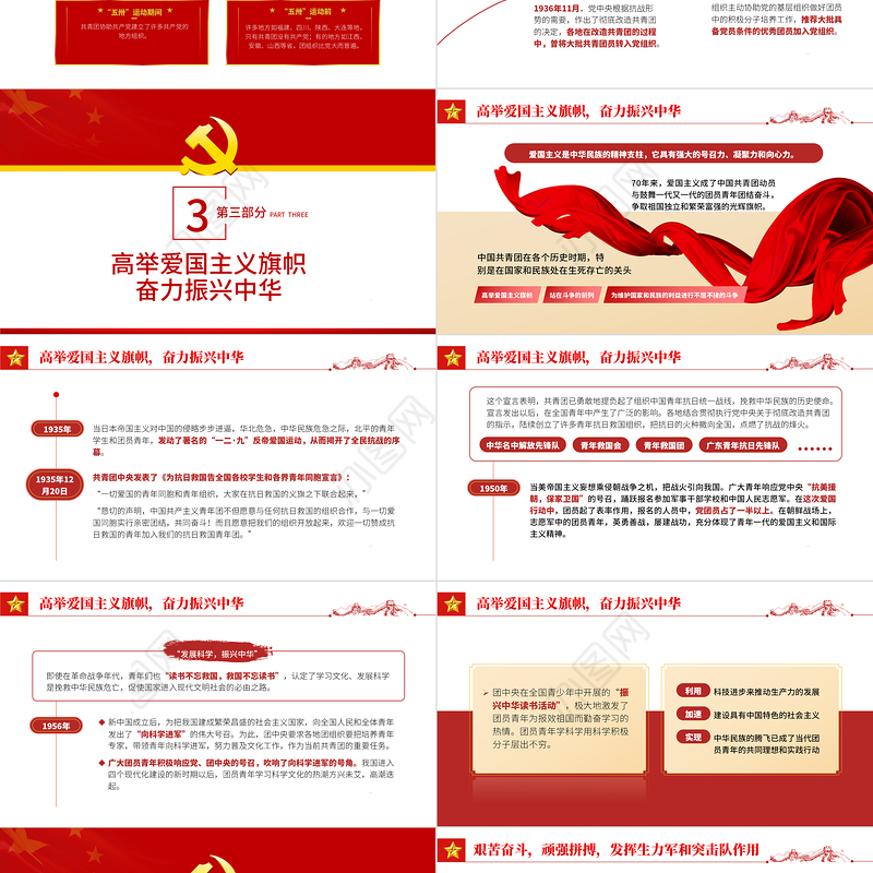 共青团的优良传统与作风PPT红色精品2022年共青团团委团支部团员学习团课课件模板
