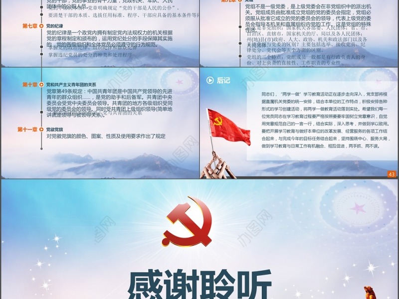 学习党章（2012年修改版本）党规党支部党委两学一做做合格党员PPT