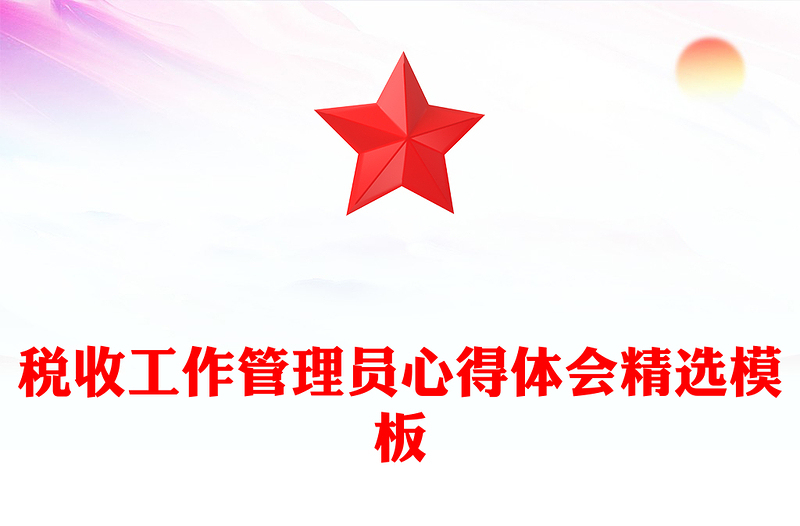税收工作管理员心得体会精选模板