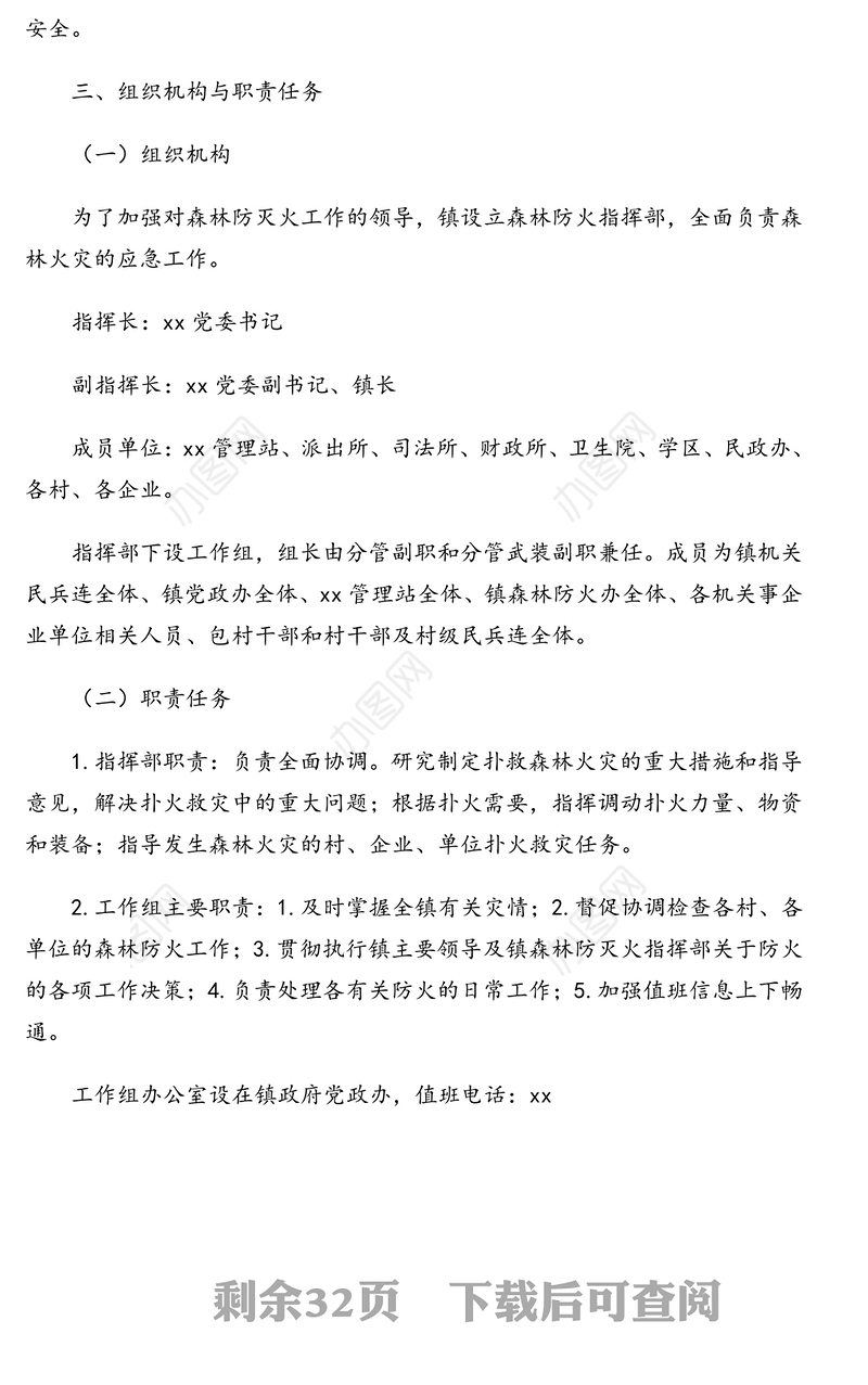 2021年森林防火应急预案汇编（6篇）（镇乡、街道）