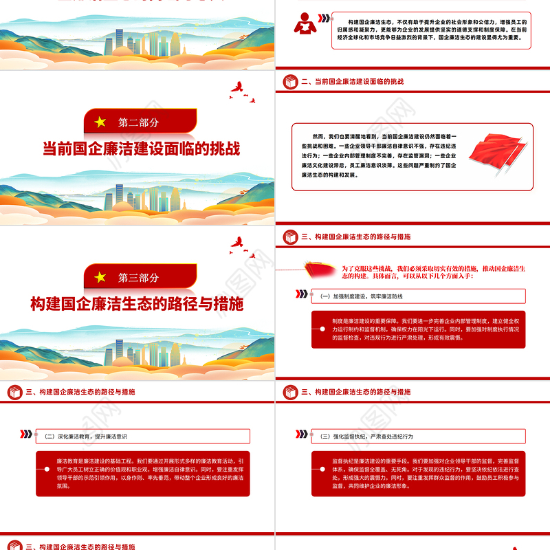 国企廉洁生态PPT创意大气清风正气共筑发展基石廉洁专题党课下载