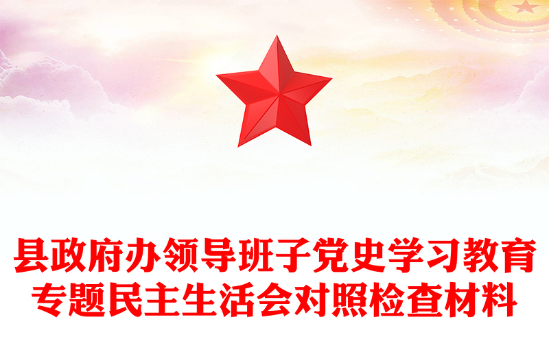 县政府办领导班子党史学习教育专题民主生活会对照检查材料