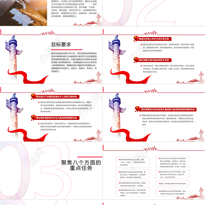 国企改革三年行动方案国企党课PPT模板