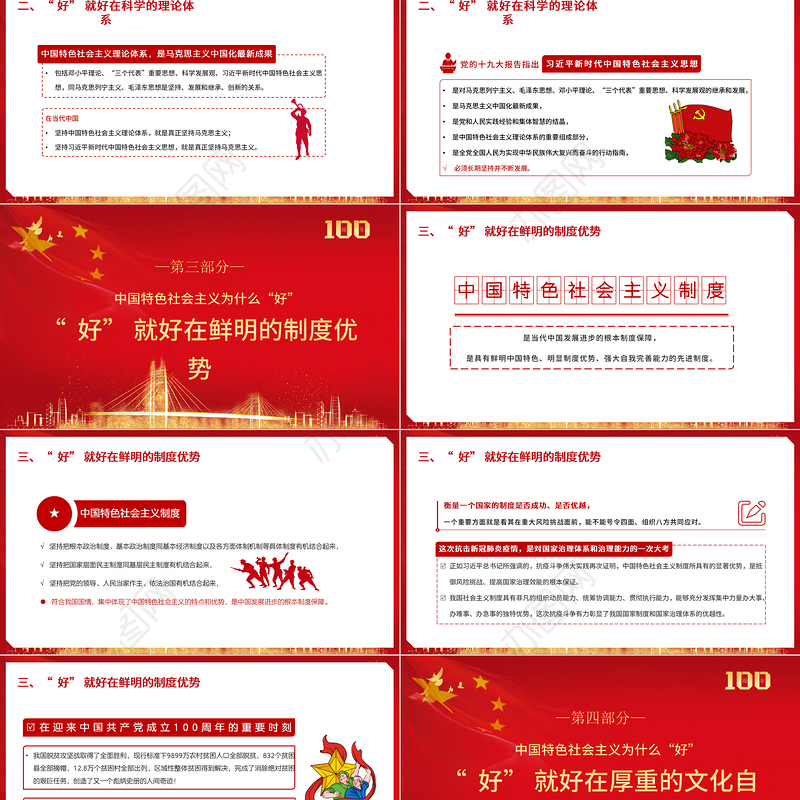 2021中国特色社会主义为什么好专题PPT庆祝建党100周年党史辅导专题党课PPT模板