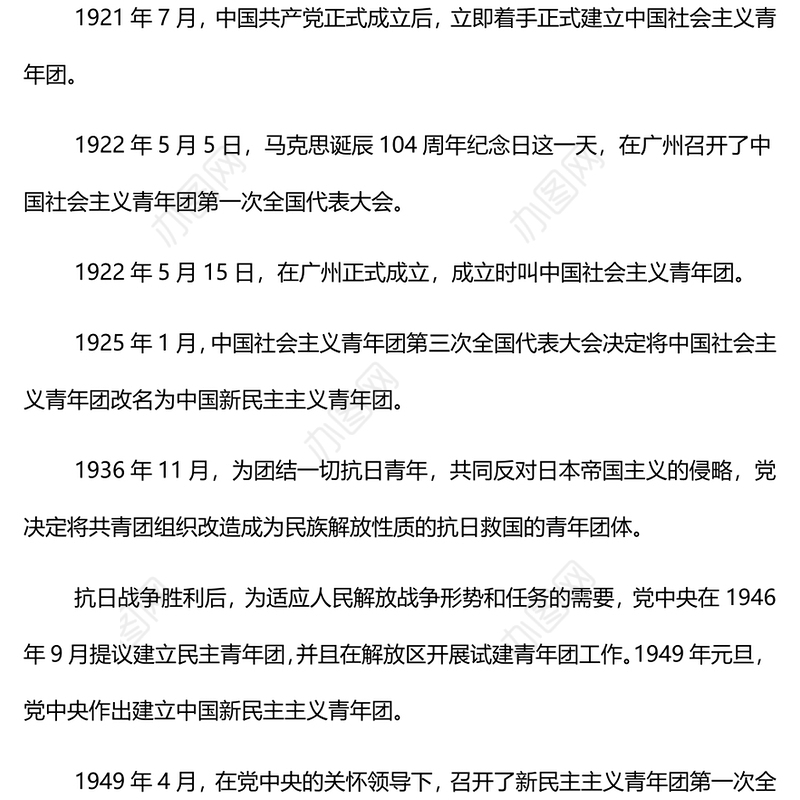《共青团团史》讲稿发言稿范文（3）