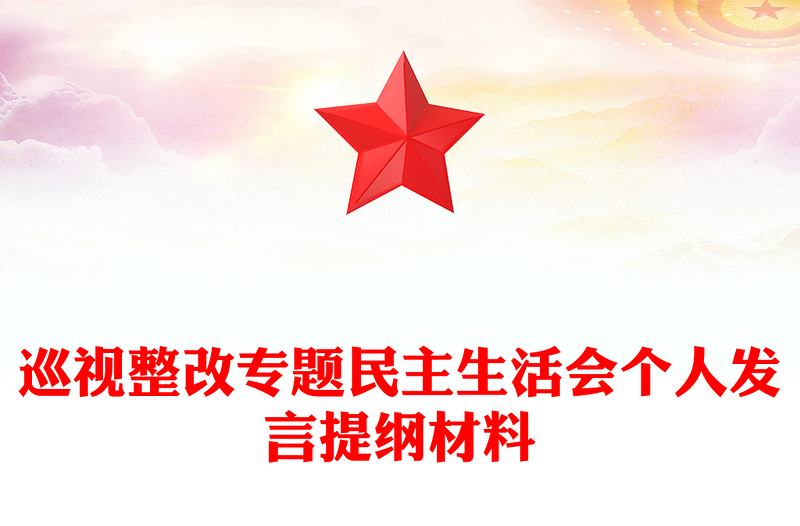 巡视整改专题民主生活会个人发言提纲材料