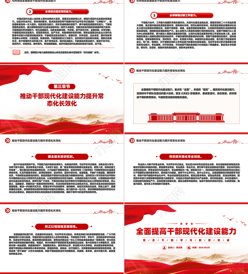 2024全面提高干部现代化建设能力PPT党员干部学习教育党课