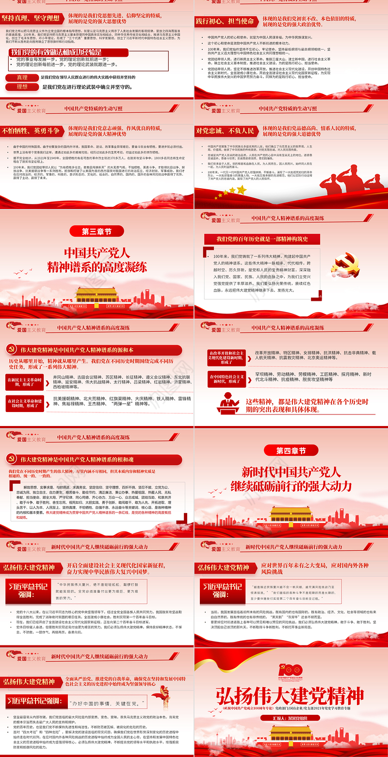 2021弘扬伟大建党精神PPT庆祝中国共产党成立100周年党史学习教育专题党课课件