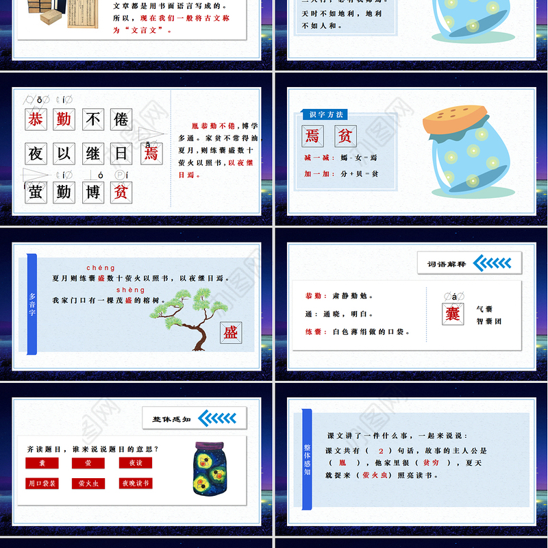 2022文言文二则 囊萤夜读PPT第18课小学四年级语文下册部编人教版教学课件