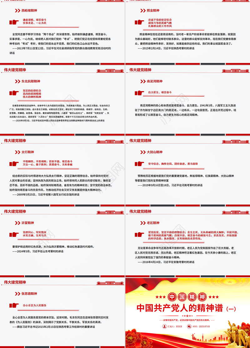 中国精神PPT中国共产党人的精神谱系（一）党课课件