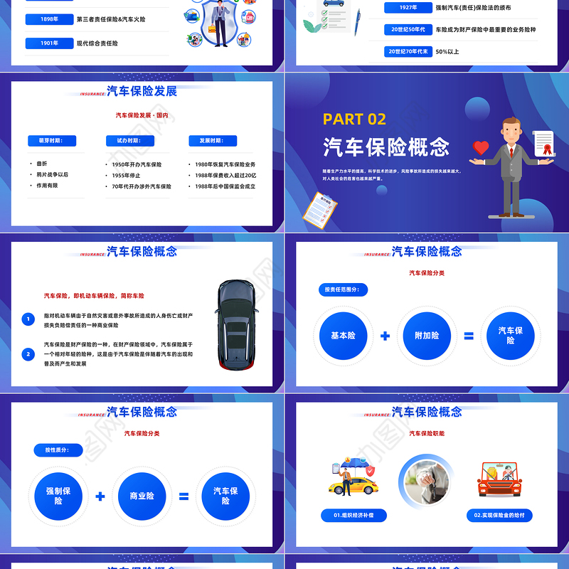 2023车辆保险培训PPT简约风保险行业车辆保险培训课件模板下载
