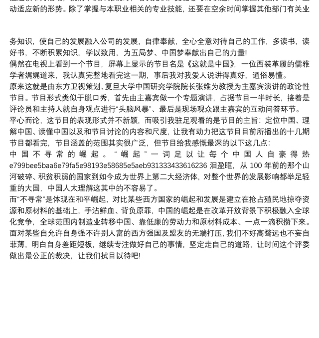 这就是中国观后感500字