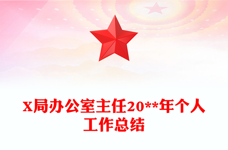X局办公室主任20**年个人工作总结
