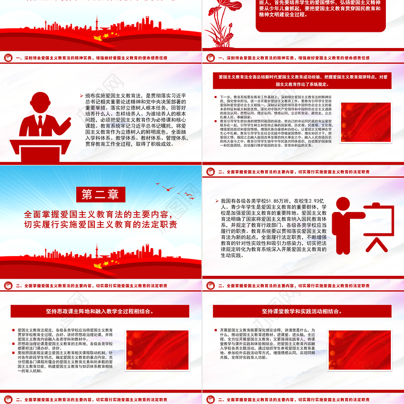 爱国主义教育PPT红色党建风厚植爱国情怀培育时代新人微党课