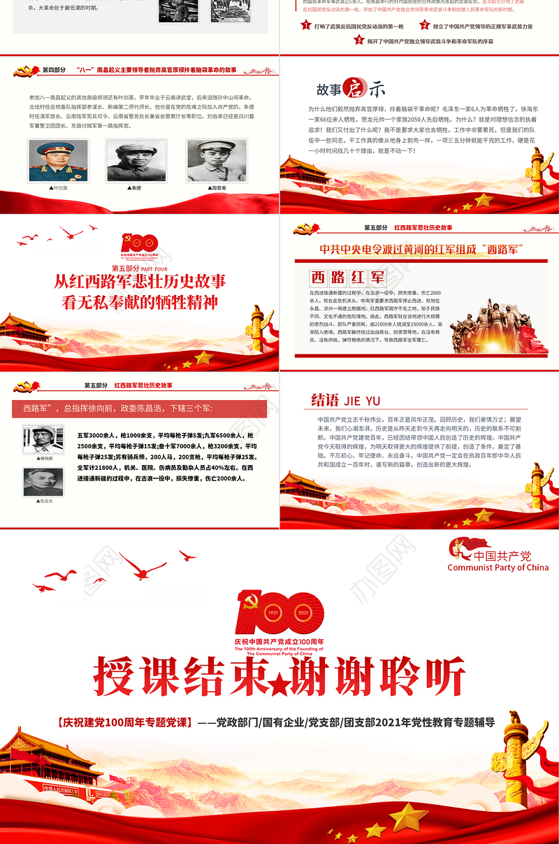 2021从党史故事学忠诚干净担当PPT庆祝建党100周年专题党课党性教育专题辅导课件