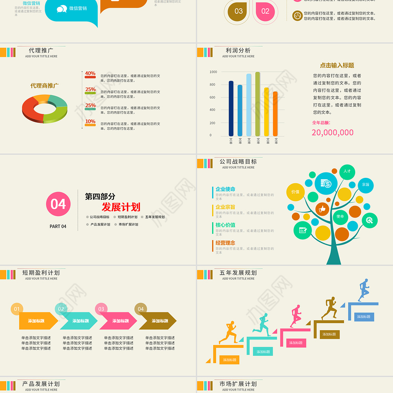 炫彩创业商业融资计划书PPT模板