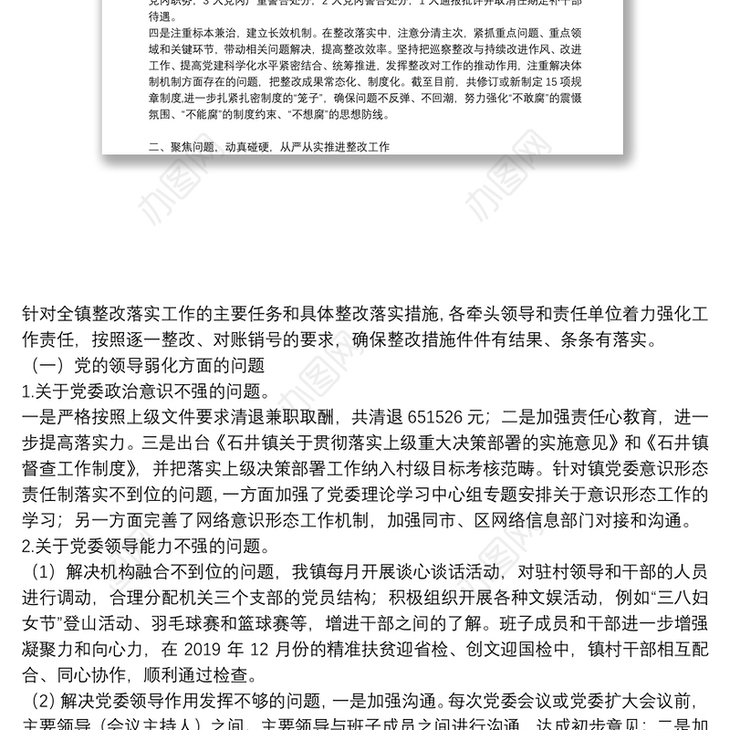 关于落实巡察整改情况自查自评报告