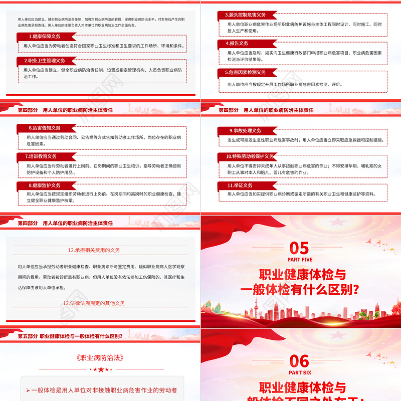 2023职业病防治法宣传周PPT改善工作环境和条件保护劳动者身心健康劳动者职业健康权益课件