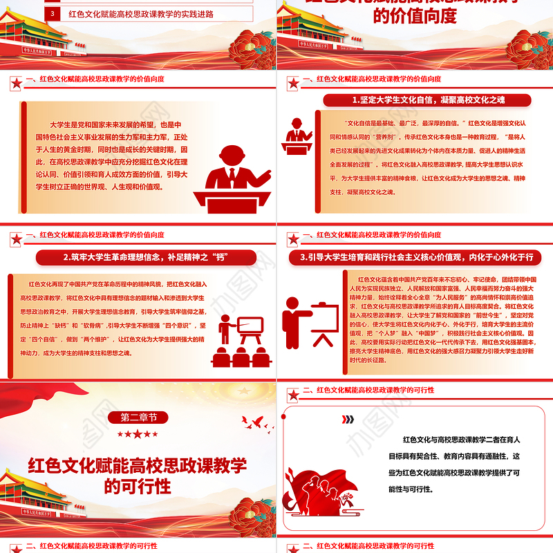 高校思政课教学高质量发展离不开红色文化ppt大气精美加强红色文化宣传教育微党课