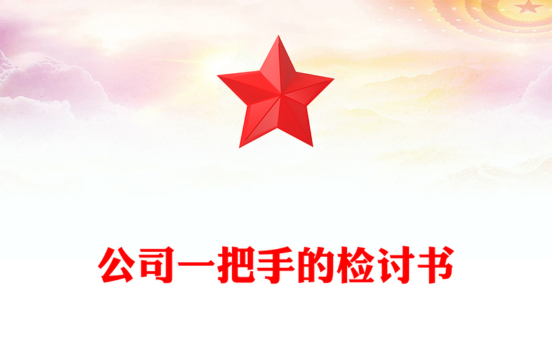 公司一把手的检讨书