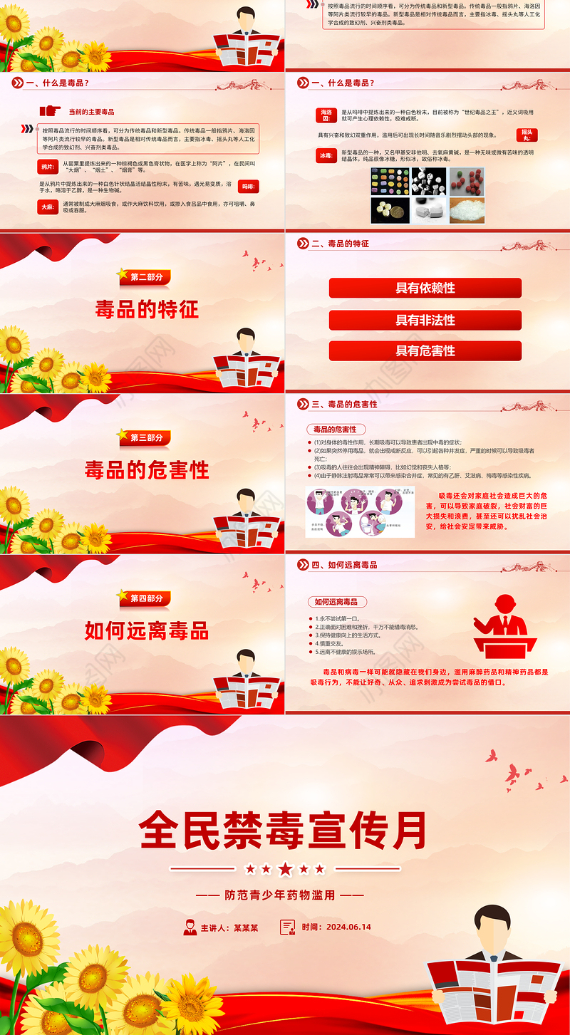 2024全民禁毒宣传月PPT精美实用防范青少年药物滥用禁毒知识课件