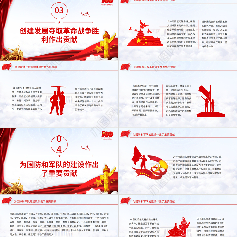 八一南昌起义PPT2021党史故事党史教育专题党课之新中国历史的重要进程PPT模板