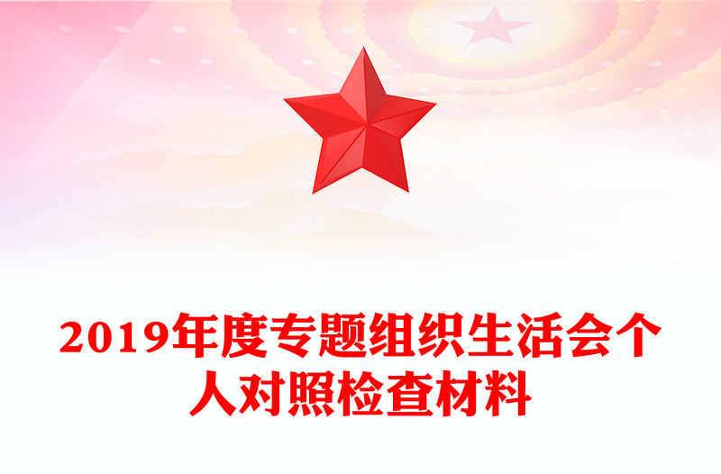 2019年度专题组织生活会个人对照检查材料