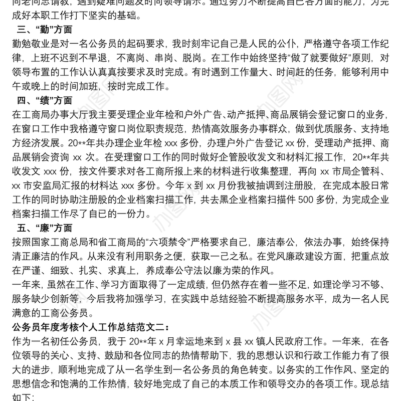 公务员年度考核个人工作总结范文精选四篇