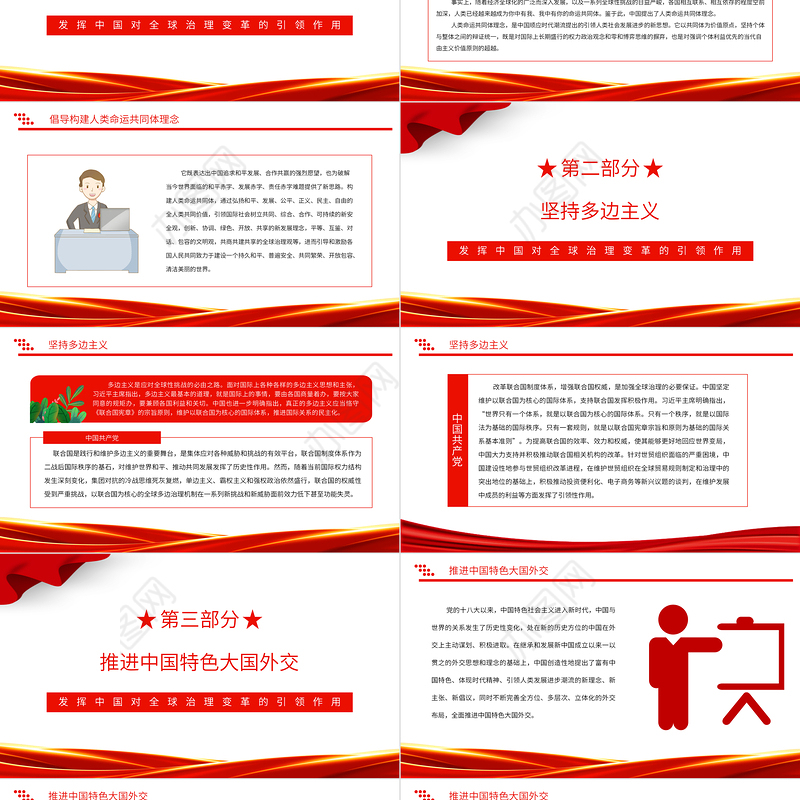 2022发挥中国对全球治理变革的引领作用PPT党政风党员干部学习教育专题党课