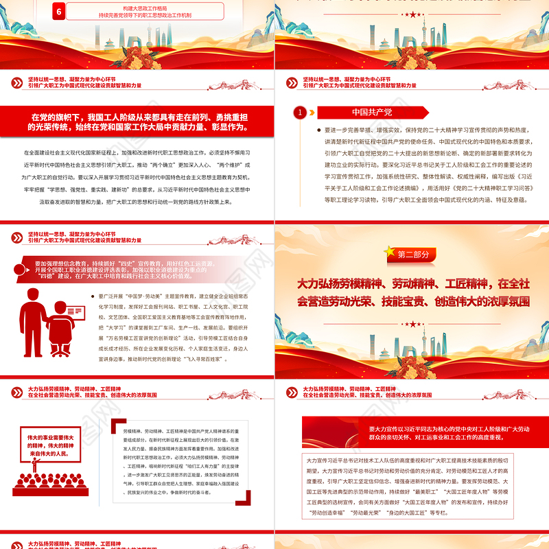 2023筑牢广大职工投身中国式现代化的共同思想基础PPT大气精美风党员干部学习教育专题党课课件