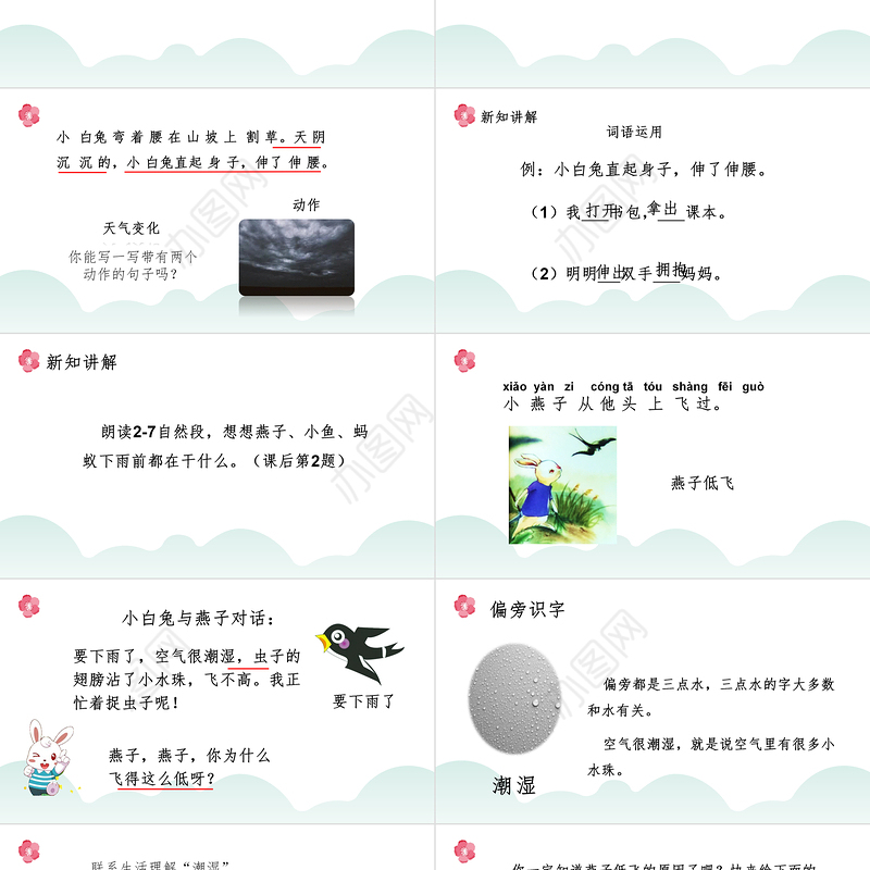 2022要下雨了PPT黑板风课文第14课小学一年级语文下册人教版教学课件