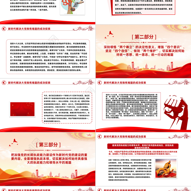 时刻保持解决大党独有难题的清醒和坚定PPT红色质感深入推进全面从严治党党员教育专题党课