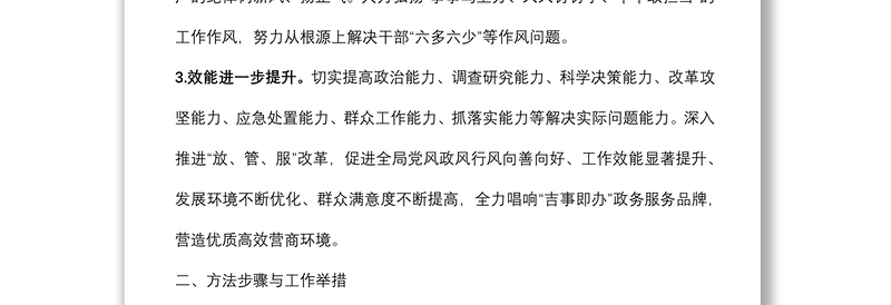 关于开展“思想大解放、作风大整顿、效能大提升”活动实施方案