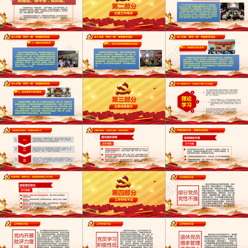 2019党建工作内容汇报PPT模板