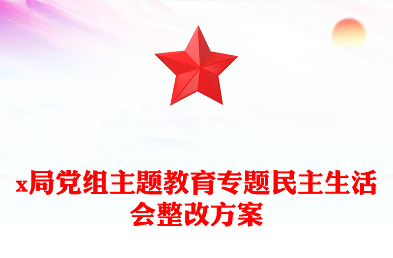 x局党组主题教育专题民主生活会整改方案