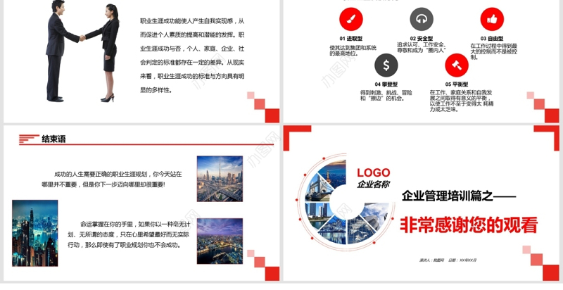 红色大气员工大学生职业生涯规划PPT模板