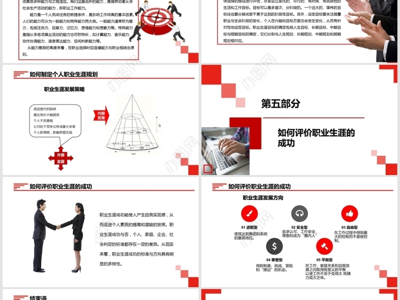 红色大气员工大学生职业生涯规划PPT模板