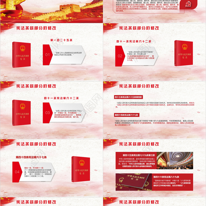 学习解读宪法修正案PPT模板