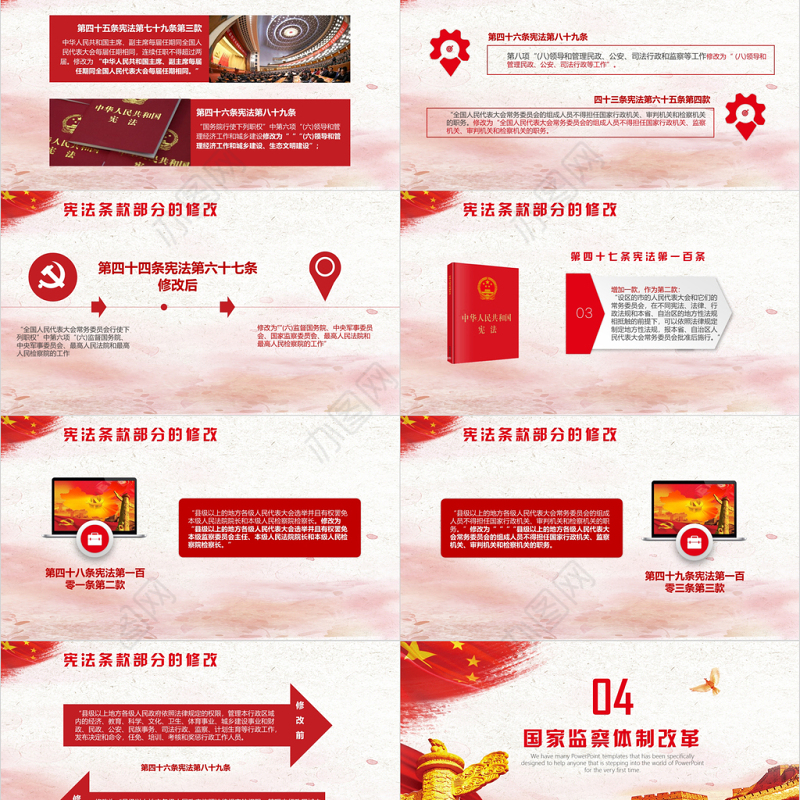 学习解读宪法修正案PPT模板
