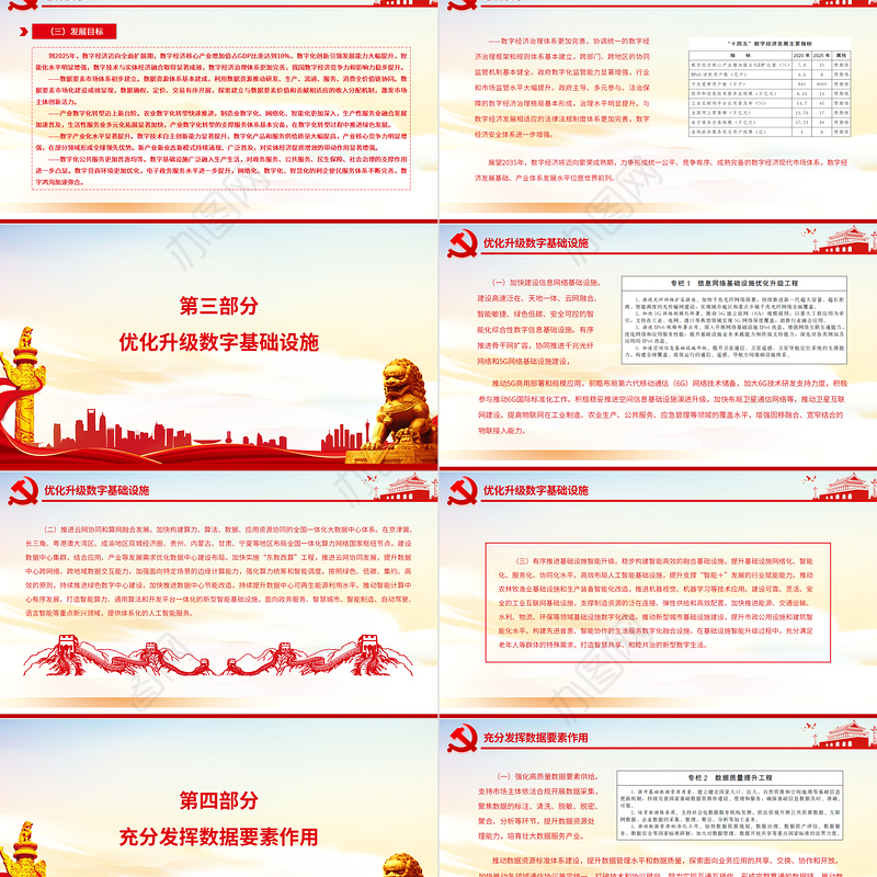 关于印发“十四五”数字经济发展规划的通知PPT红色大气2022党员干部学习教育专题党课课件