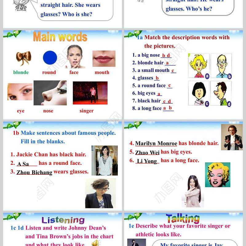  What does he look like英语课件PPT模板