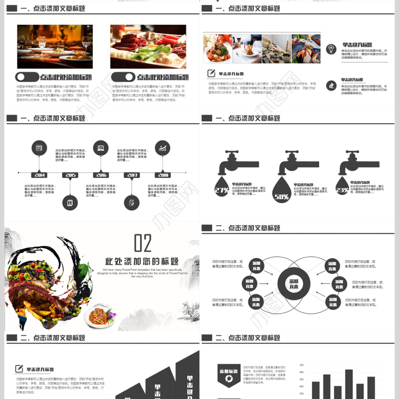 美食餐饮酒店策划PPT模板