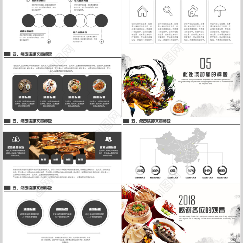 美食餐饮酒店策划PPT模板