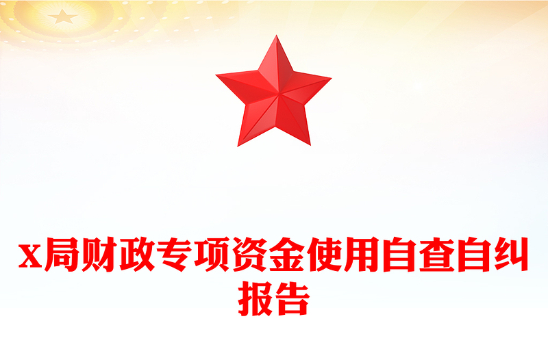 X局财政专项资金使用自查自纠报告
