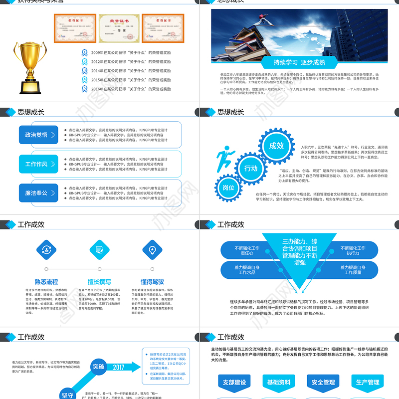 2022岗位竞聘报告PPT蓝色大气为梦想勇往直前实用型面试求职内部竞聘汇报模板