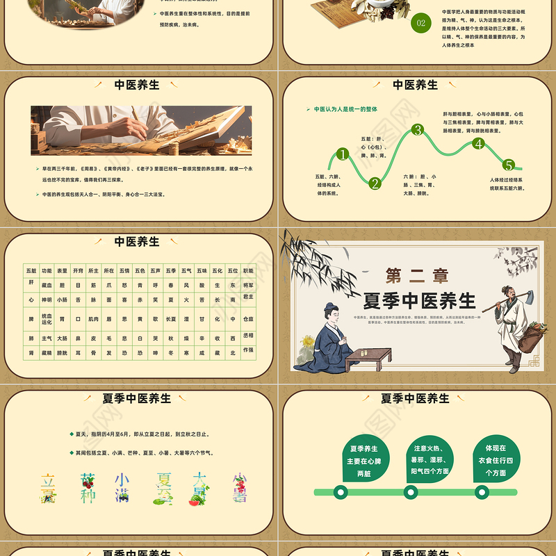 2023中医夏季养生PPT中国风夏季健康养生科普课件模板